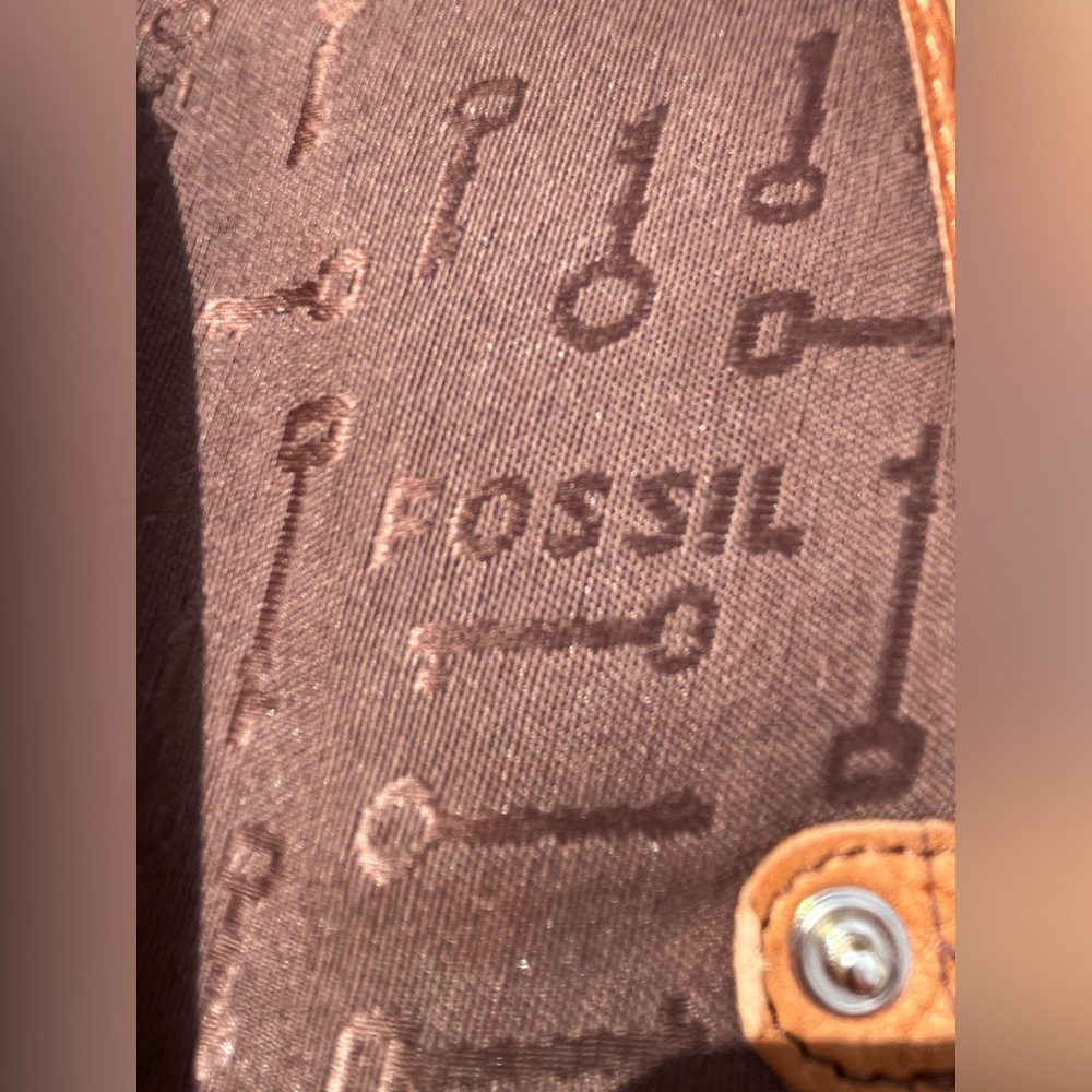 Fossil Leather Wallet Brown Multi Color Stripe Vi… - image 8